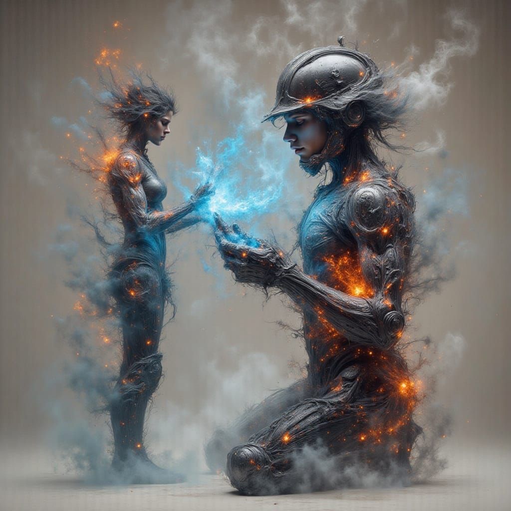 Abstract Concussion Visualized in Brushed Oils