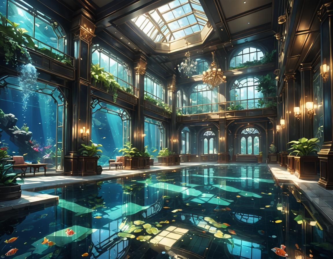 Underwater University in Anime Style