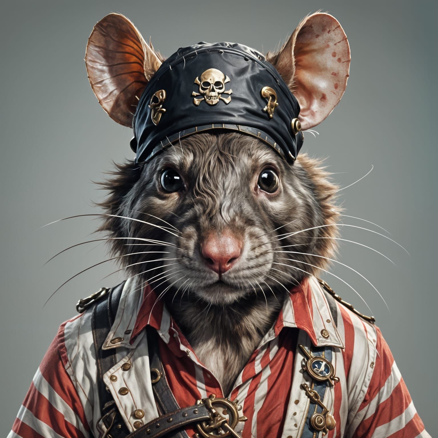 Pirate Rat Portrait in Art Nouveau Style
