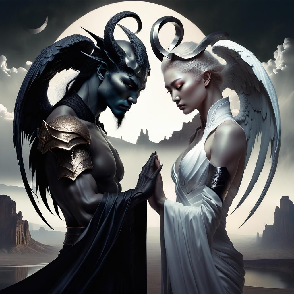Angelic Harmony: Angel and Demon Yin-Yang