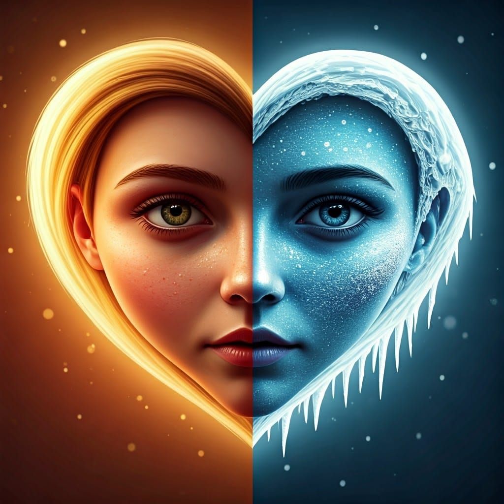 Balanced Harmony in Golden Light and Frosty Blues