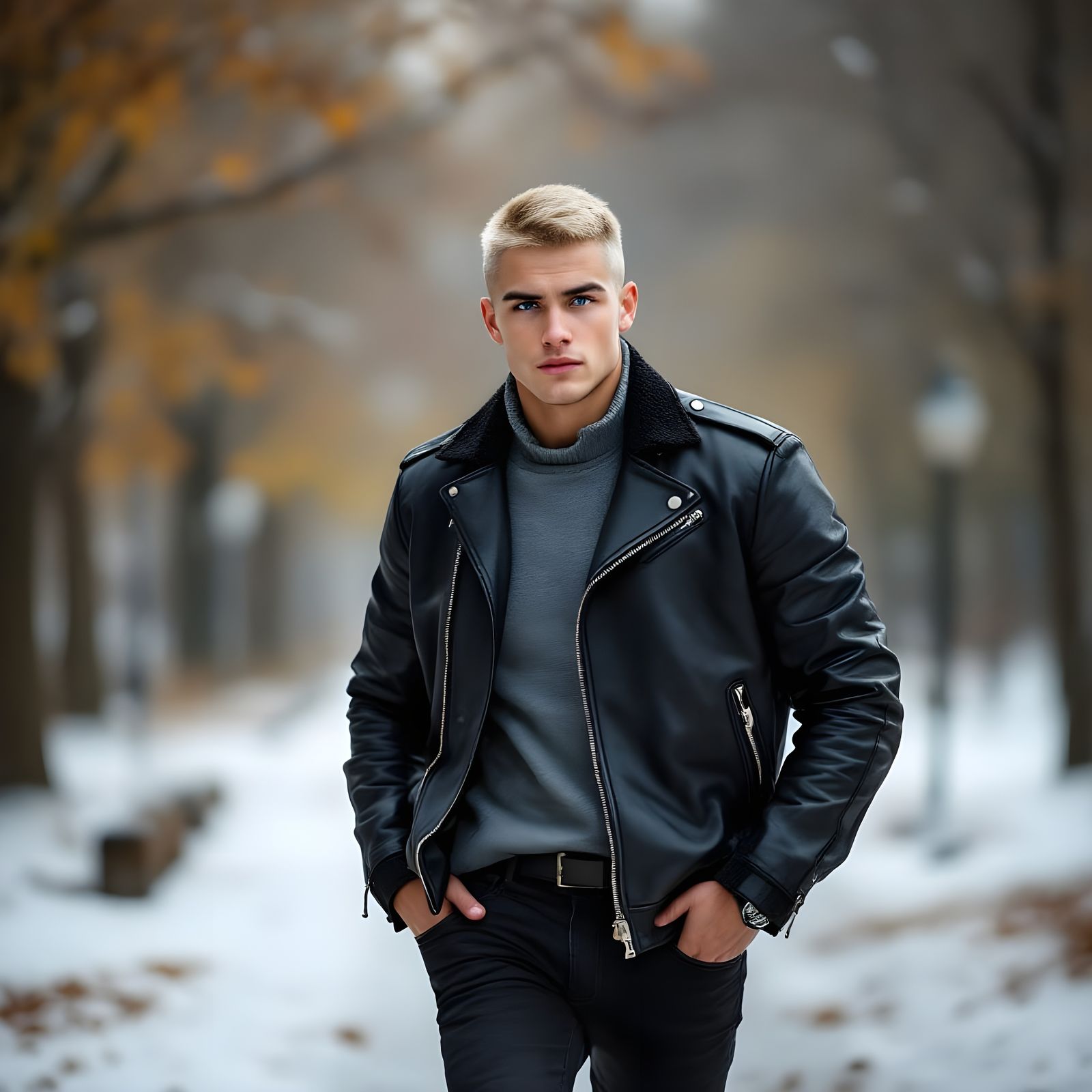 Mysterious Athlete Strolls through Winter Wonderland