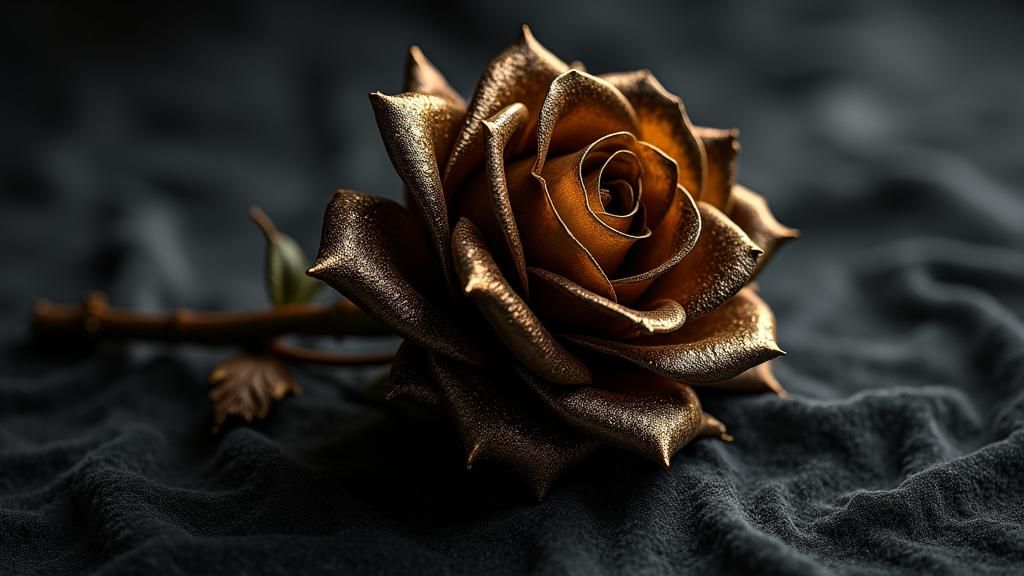 Gold and Black Rose in a Victorian Style