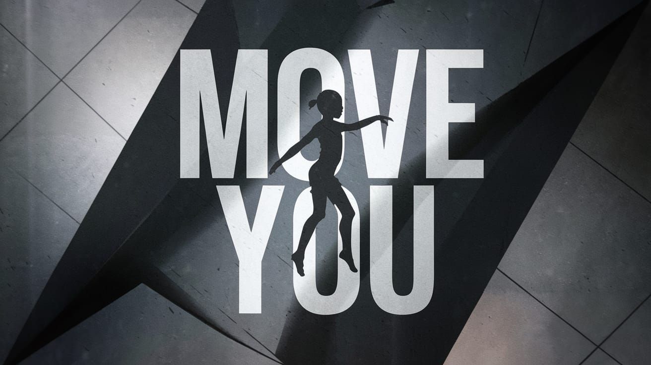 Striking Modern Art: "MOVE YOU" Over Dancing Silhouette