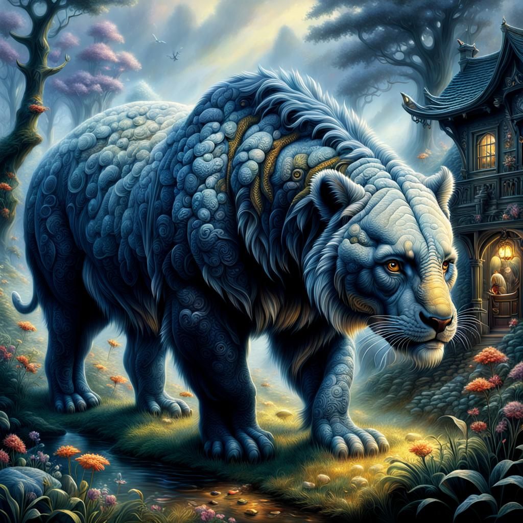 Hyperrealistic Imperfect Animals in Digital Matte Painting