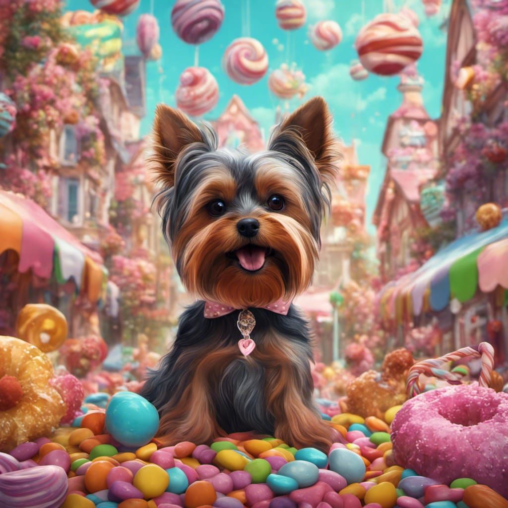 Yorkshire Terrier in a Candy Shop, Candy Art