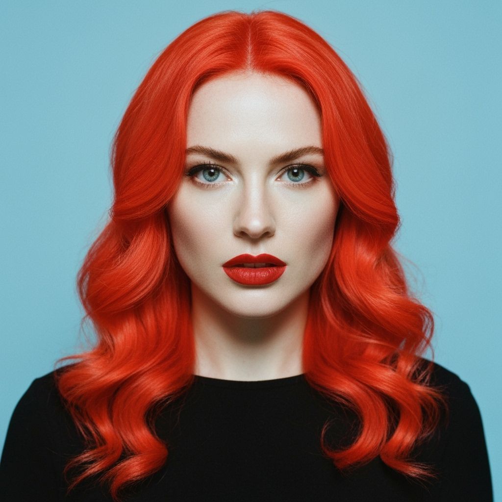 Elegant Woman with Yellow Hair in Art Nouveau Style