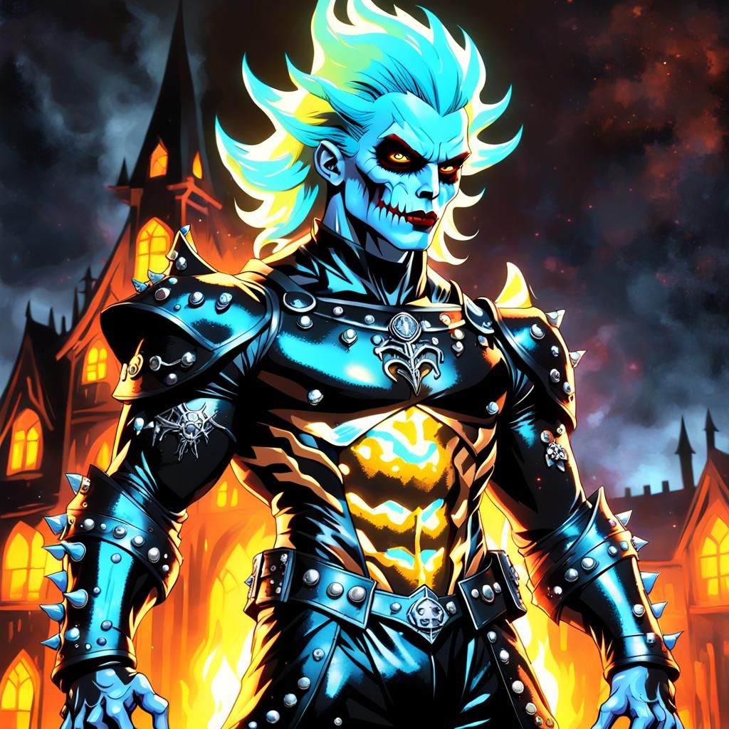 Ghostly Gothic Warrior in Haunted House