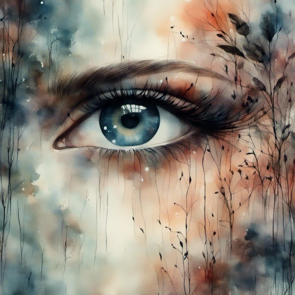 Mystical Fairy Face in Dreamscape Misty Mindscape