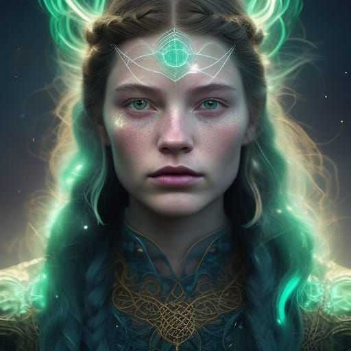 Norse Goddess in Ethereal Aura