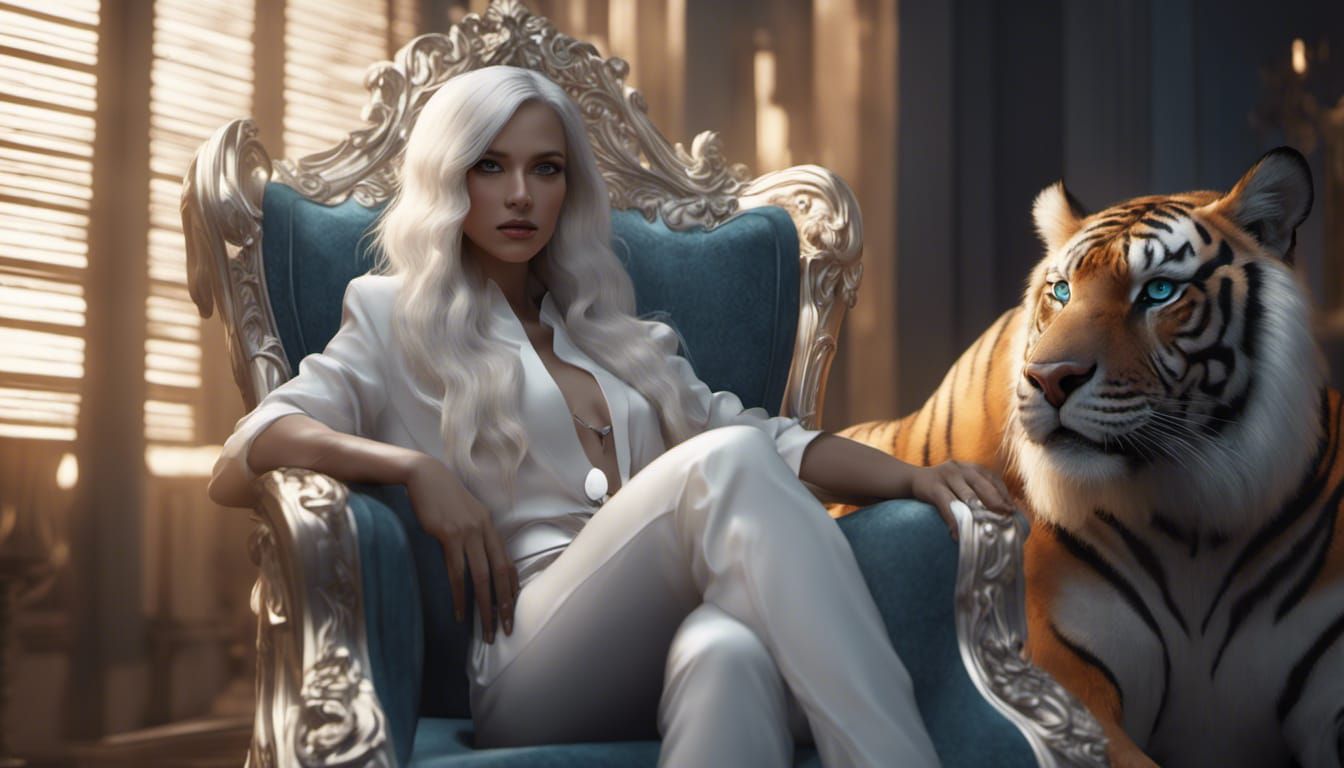 Woman with Tiger Companion in Unreal Engine 5