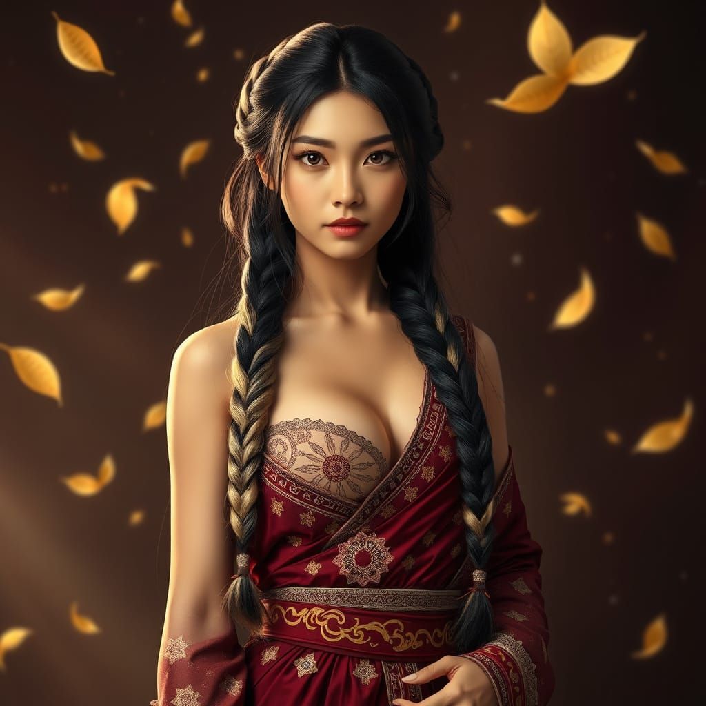 Bhutanese Woman in Fantasy High Fashion