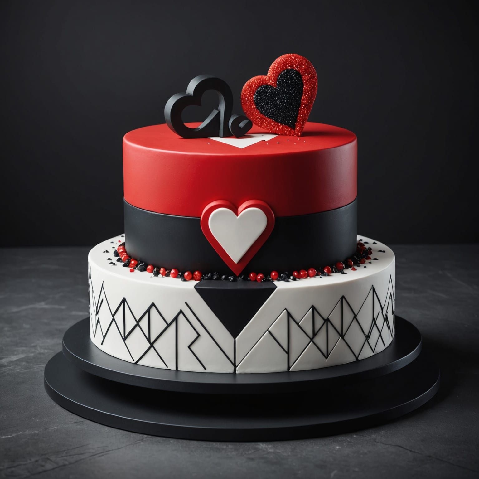 Geometric Cake in Bold Colors with Minimalist Design