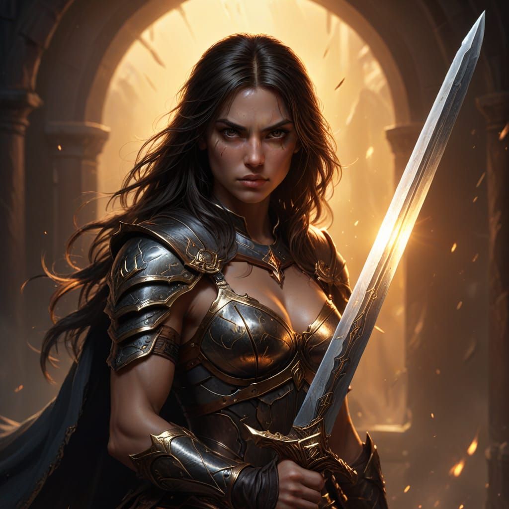 Detailed Fantasy Warrior Concept Art Illustration