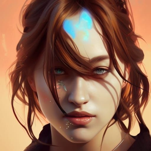 Heartbreak Portrait in Hyperdetailed Art Nouveau Style