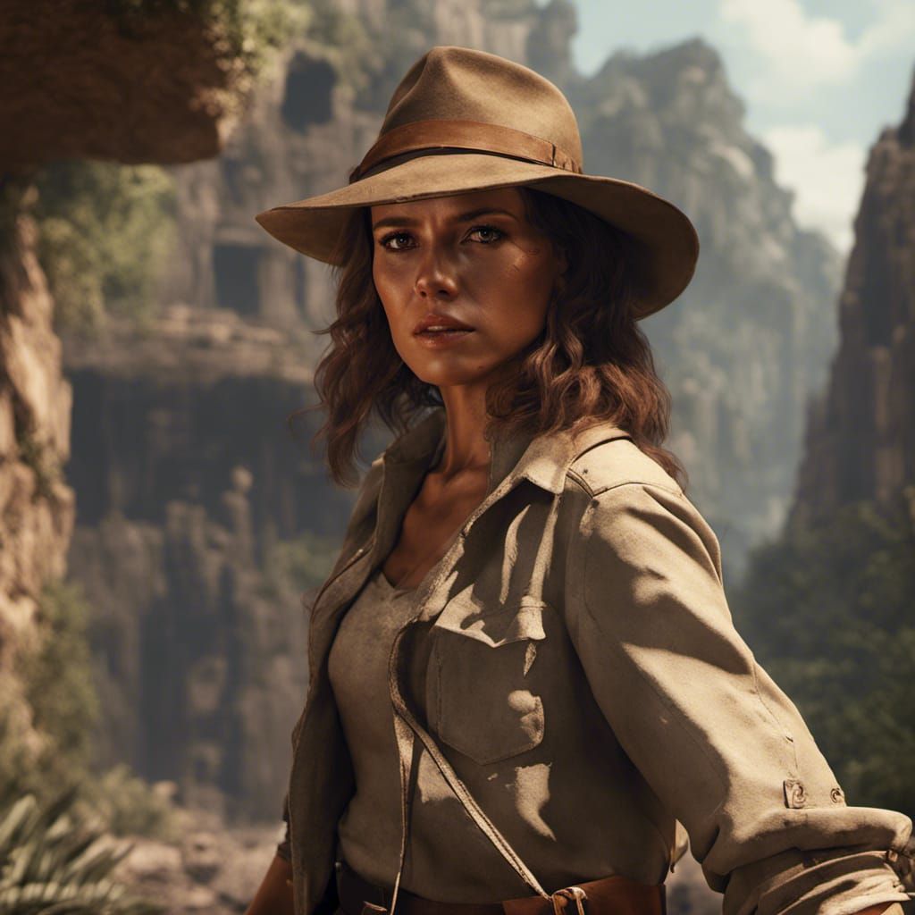 Female Indiana Jones: Detailed Matte Painting