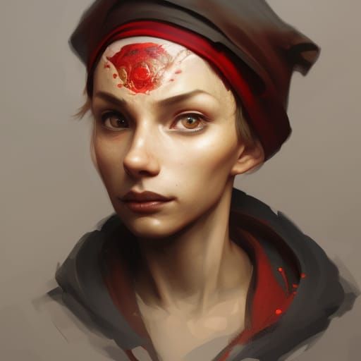 Kobold with Red Cap, Detailed Fantasy Portrait
