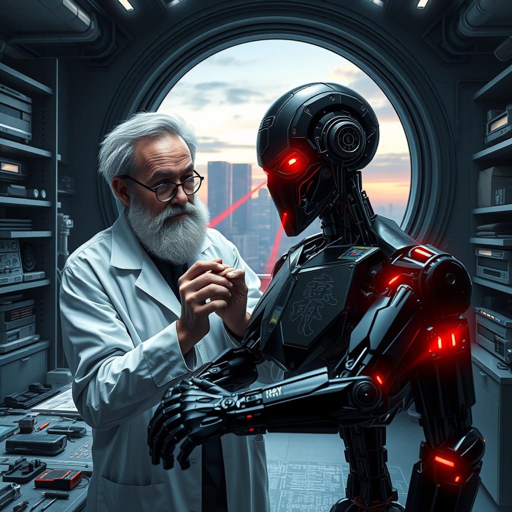 Professor Assembles Futuristic Warrior Robot in High-Tech La...