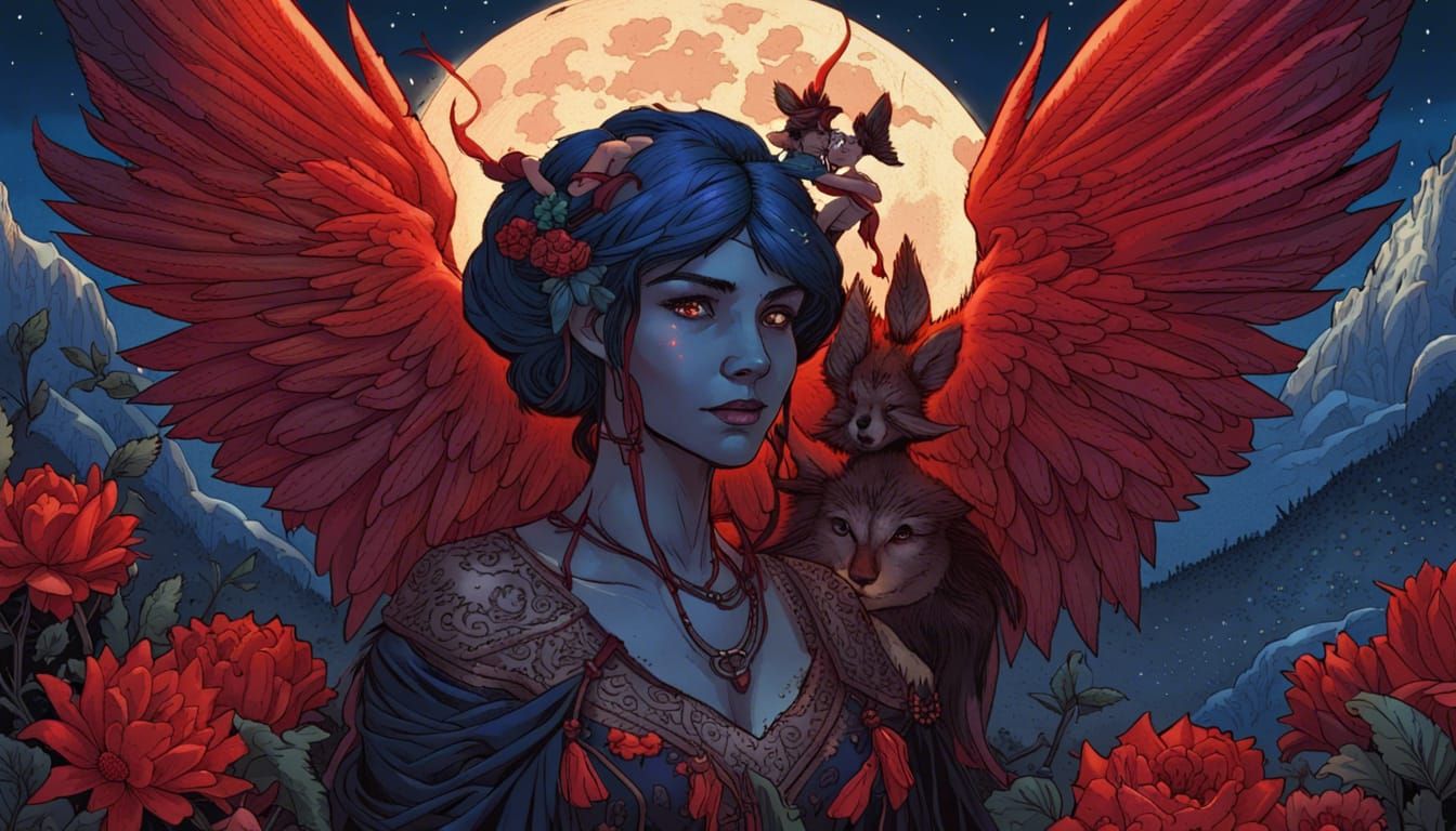 Fantasy Girl in Ukrainian Dress, Comic Book Art