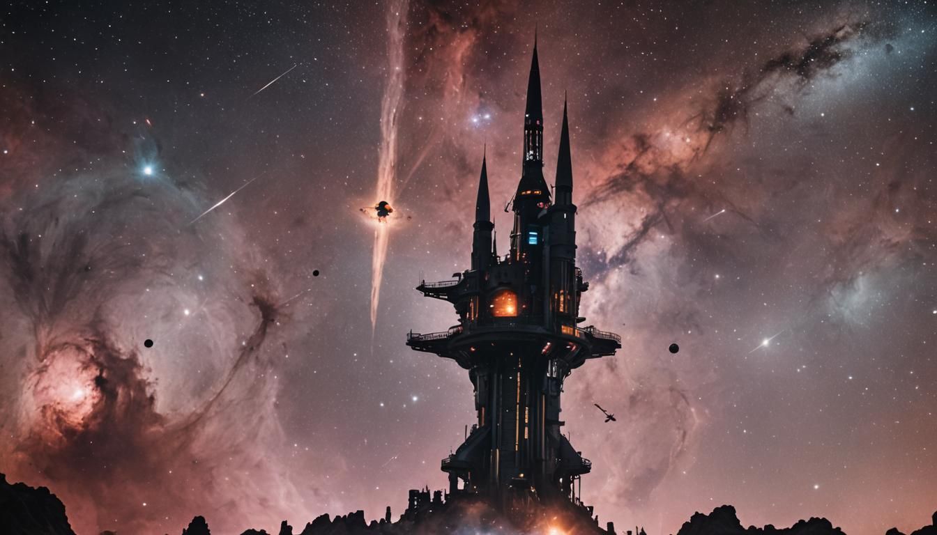 Orion's Nebula Castle in Cinematic Film Still