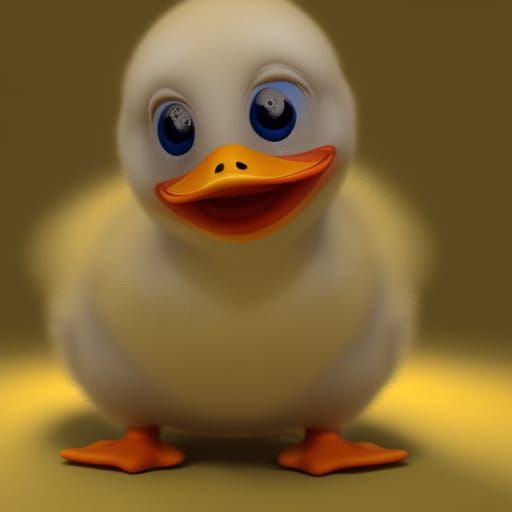 Cute Baby Duck: Pixar-Inspired 3D Digital Art