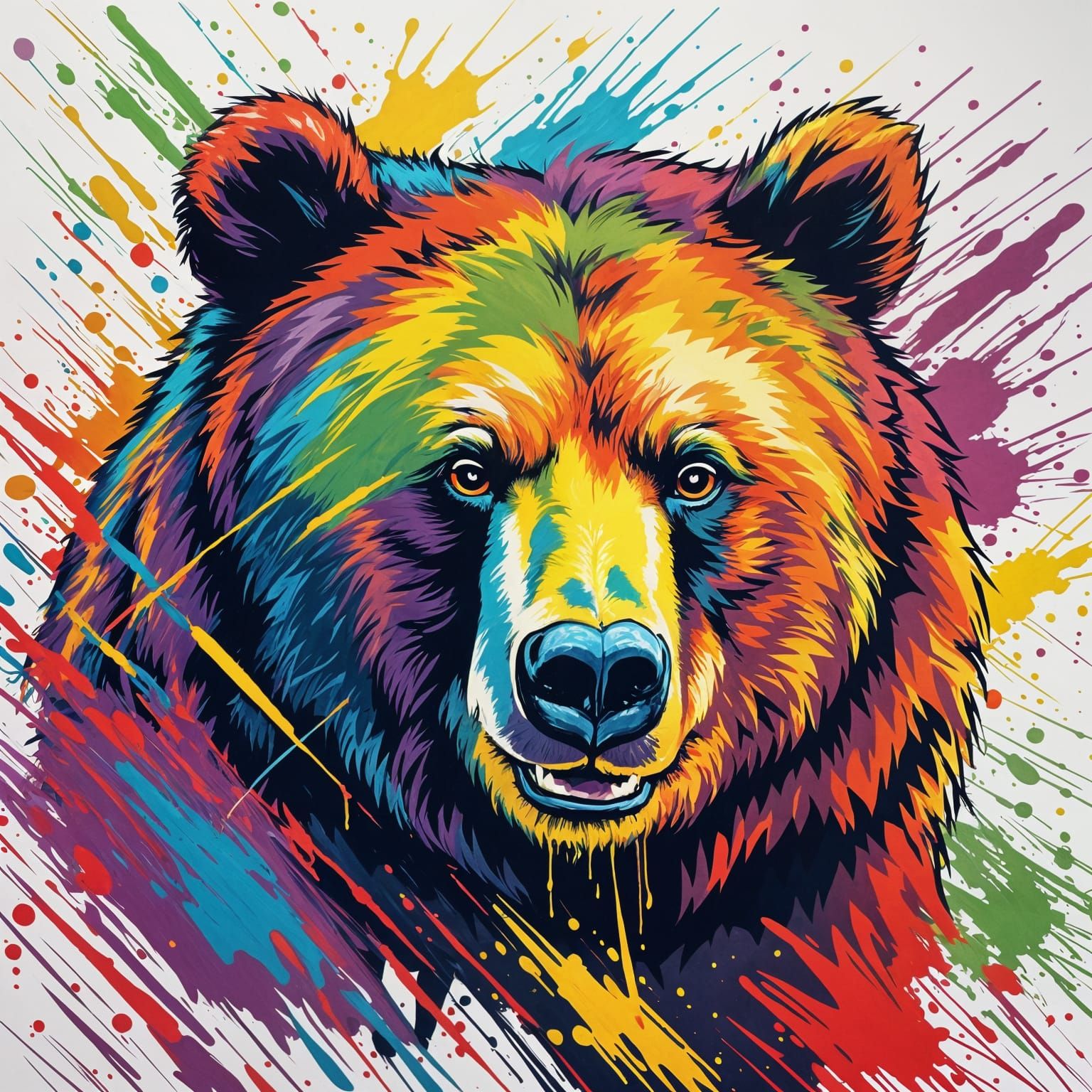 bear scratch picture colorful