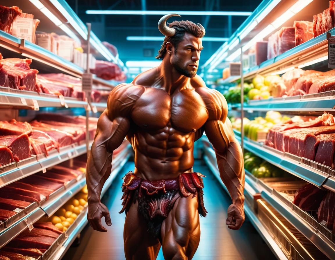 Centaur in a Grocery Store: Fantasy Illustration