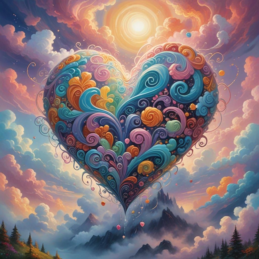 Surreal Candy Heart Blooms with Whimsical Wonder in Vibrant ...