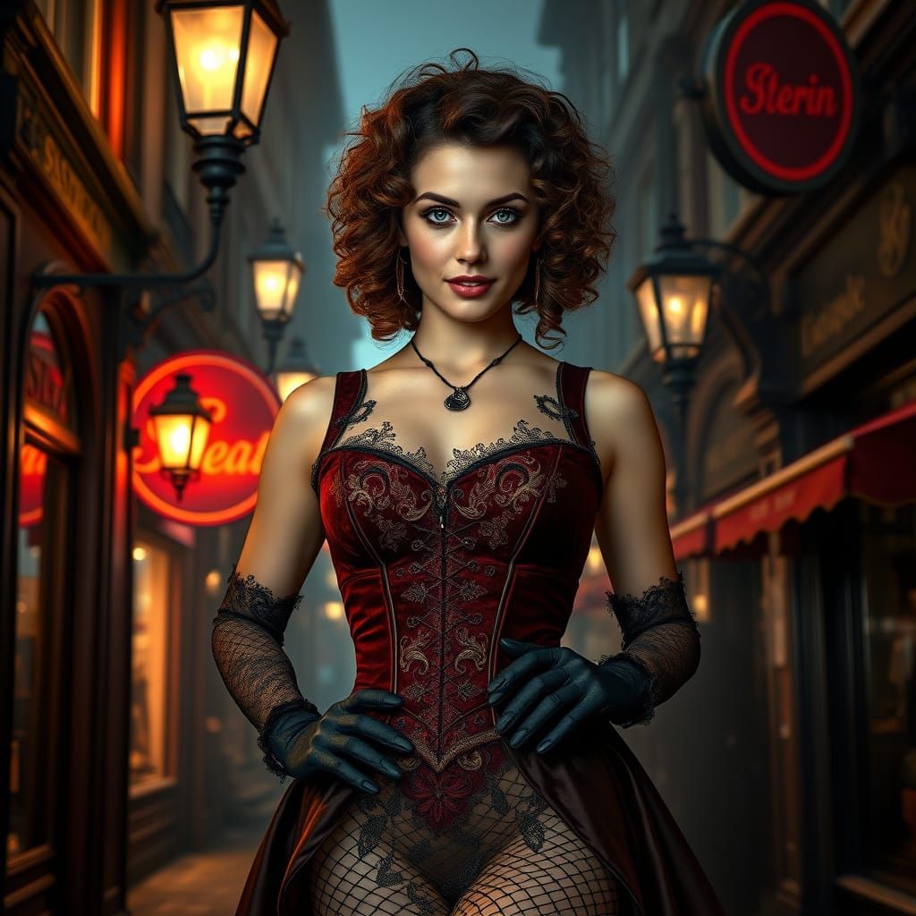 Steampunk Courtesan in Bern's Red Light District