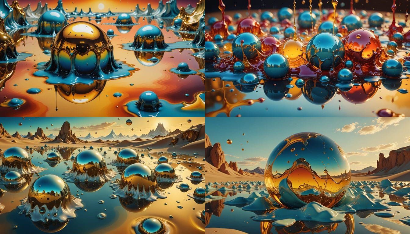 Surreal Melting Objects in Dali Style