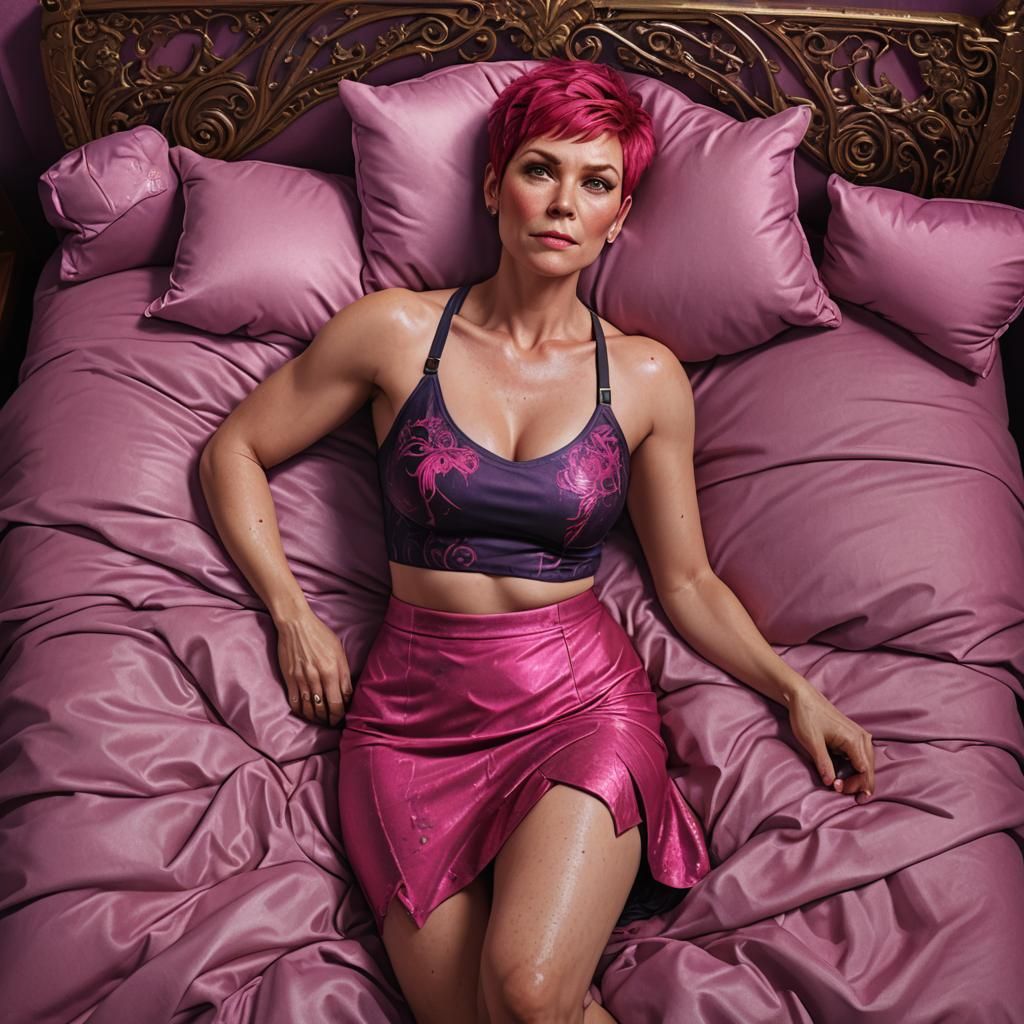 Muscular Woman with Red Hair in Fantasy Art