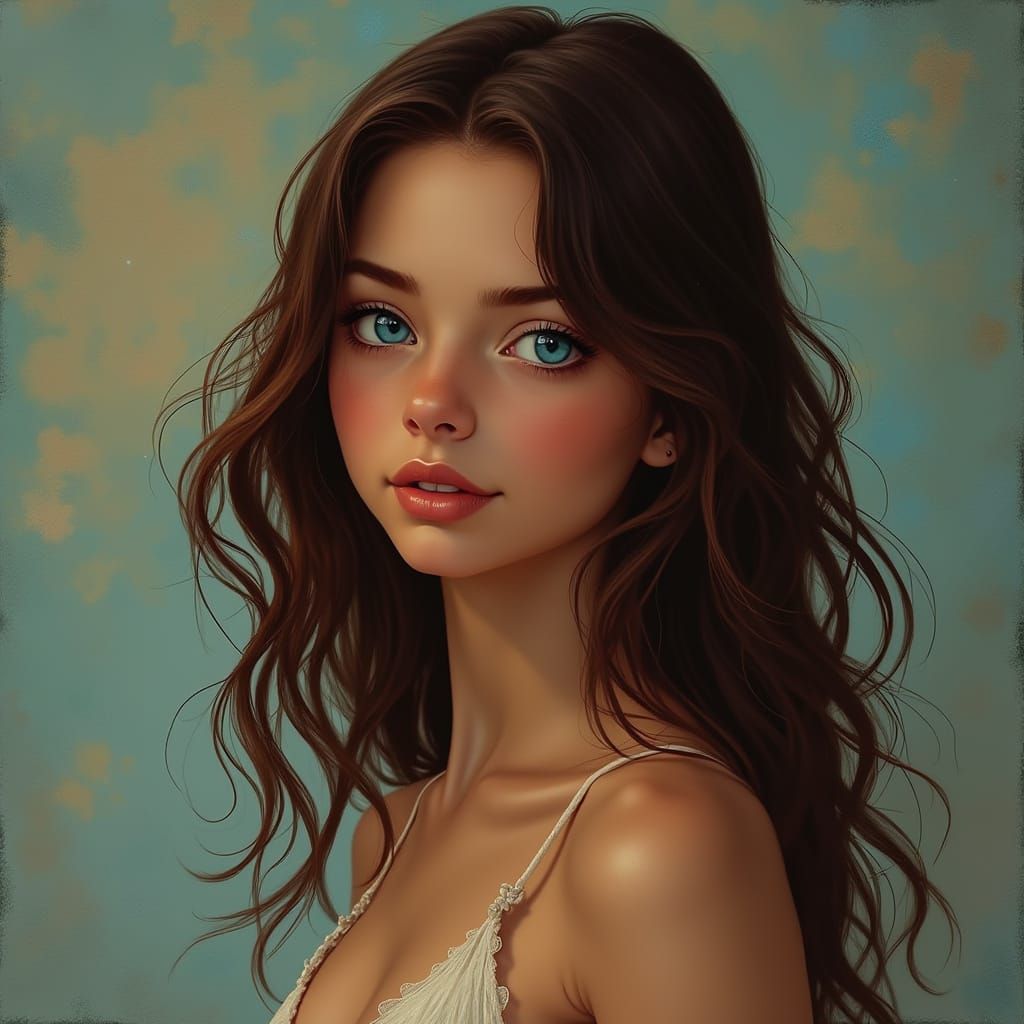 Ethereal Digital Portrait of a Confident Young Woman