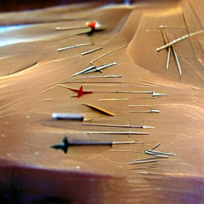 Sewing Needles and Pins Close-Up