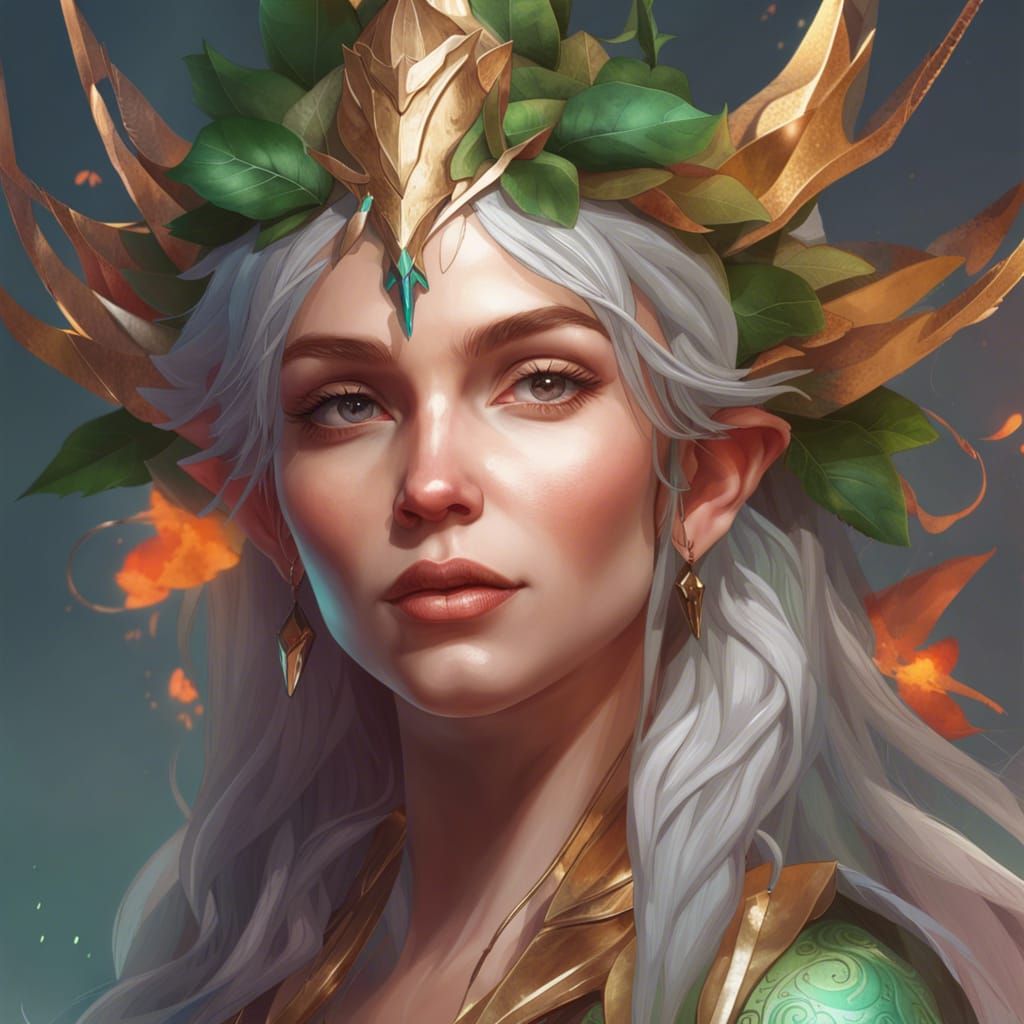 Detailed Portrait of an Elf Goddess
