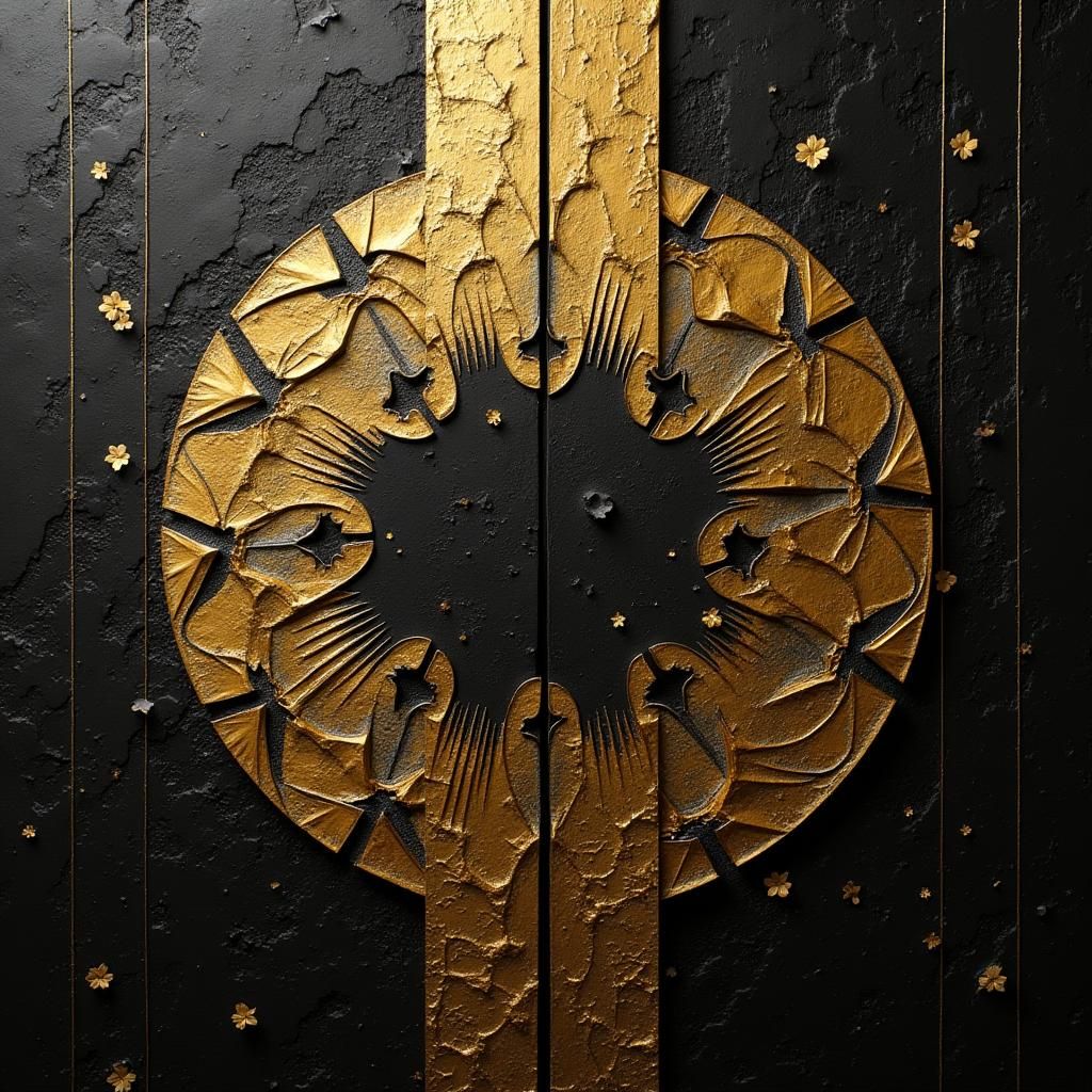 Medieval Art: Black and Gold Abstract Concepts