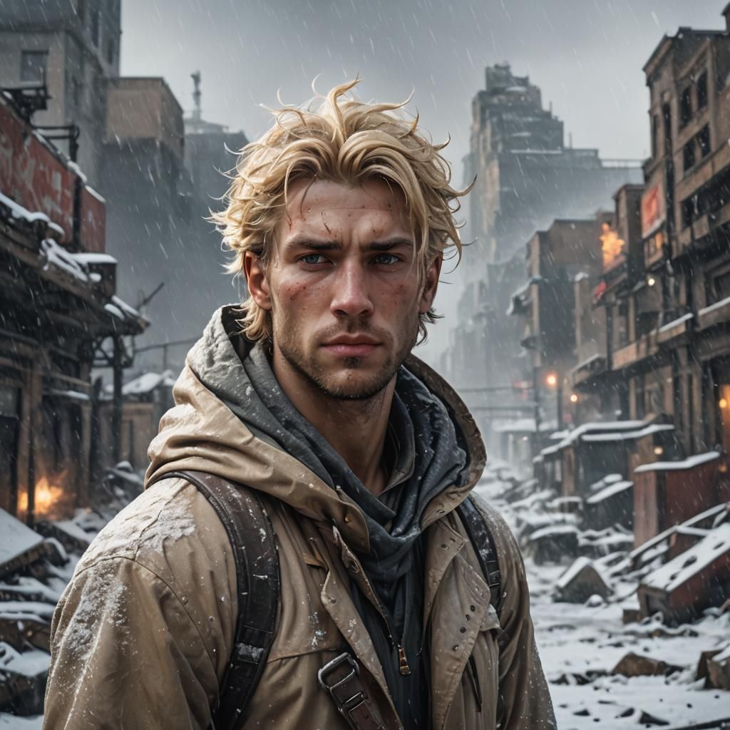 Snowstorm Portrait in Hyperdetailed Concept Art Style