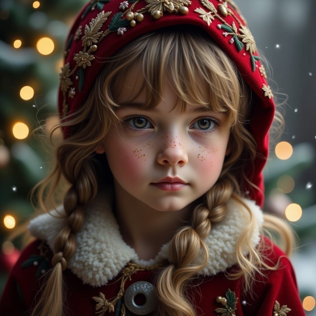 Christmas Portrait in Hyperreal Style