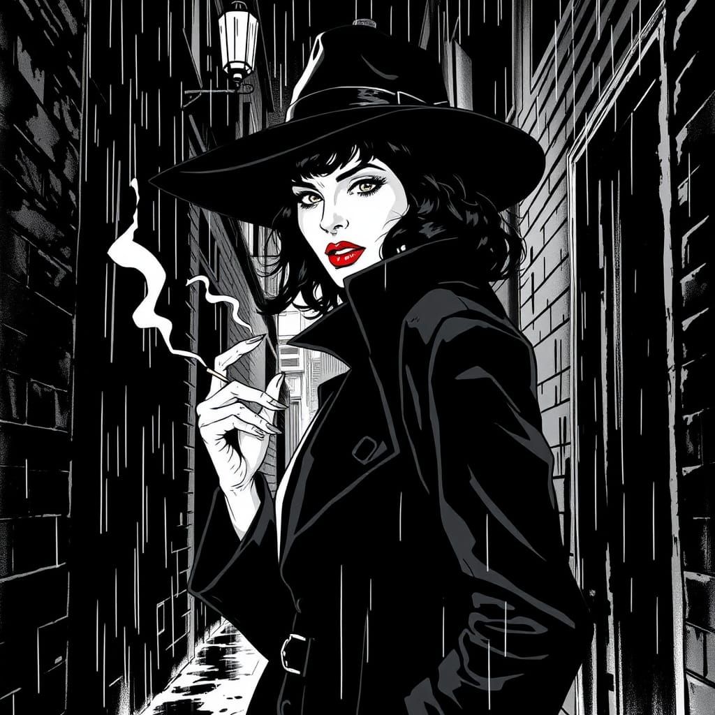 Eva Green in Sin City Noir Style