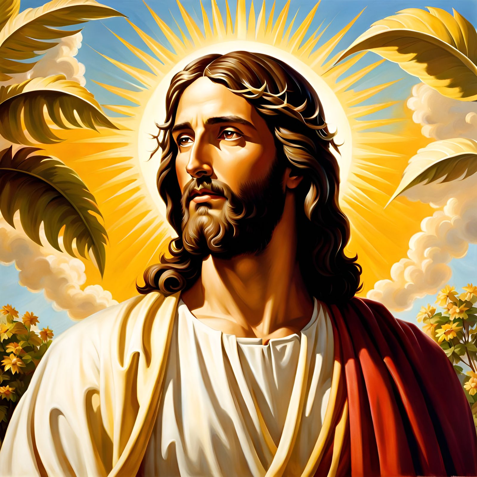 Peaceful Jesus Christ on a Sunny Day