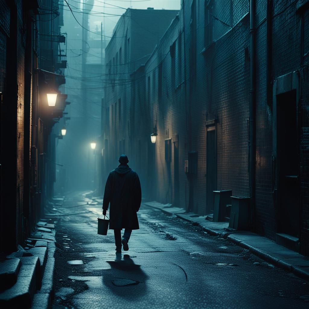 Ethereal Noir Figure Vanishes into Shadows