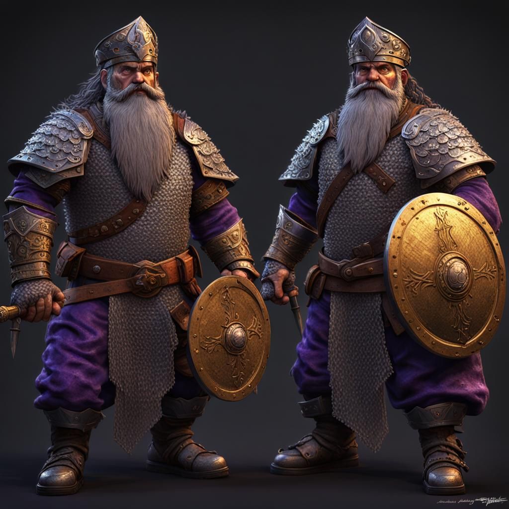 Warhammer Dwarf in Silver Chainmail: Dark Fantasy Art