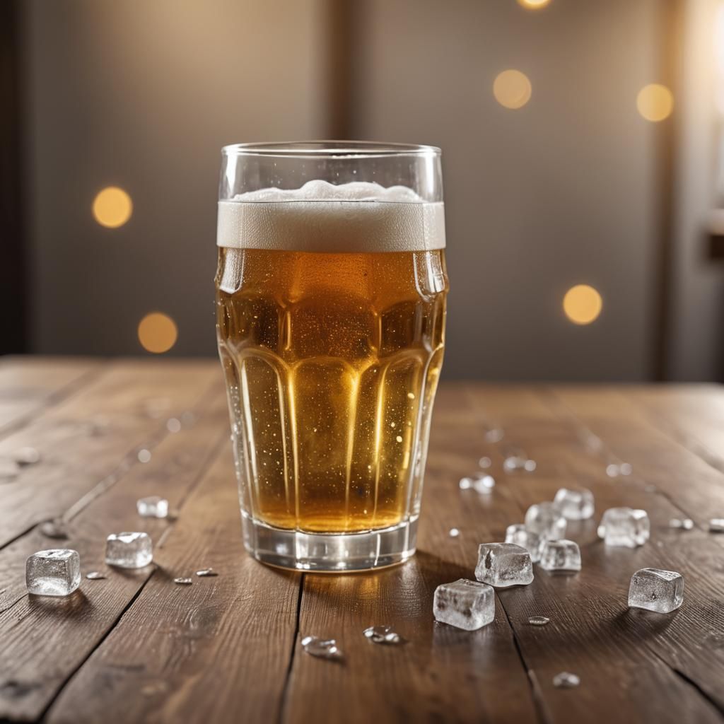 Close-up of Refreshing Beer with Bokeh Effect