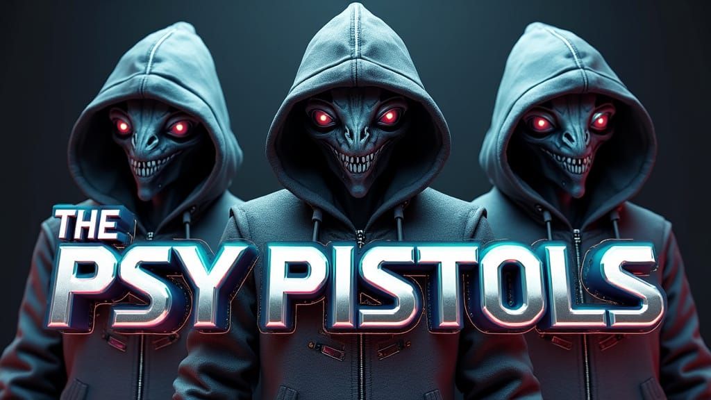 Sleek Cyberpunk Logo in Neon-Lit Metallic Font