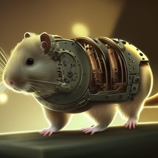 Mechanical Hamster: Intricate Digital Matte Painting