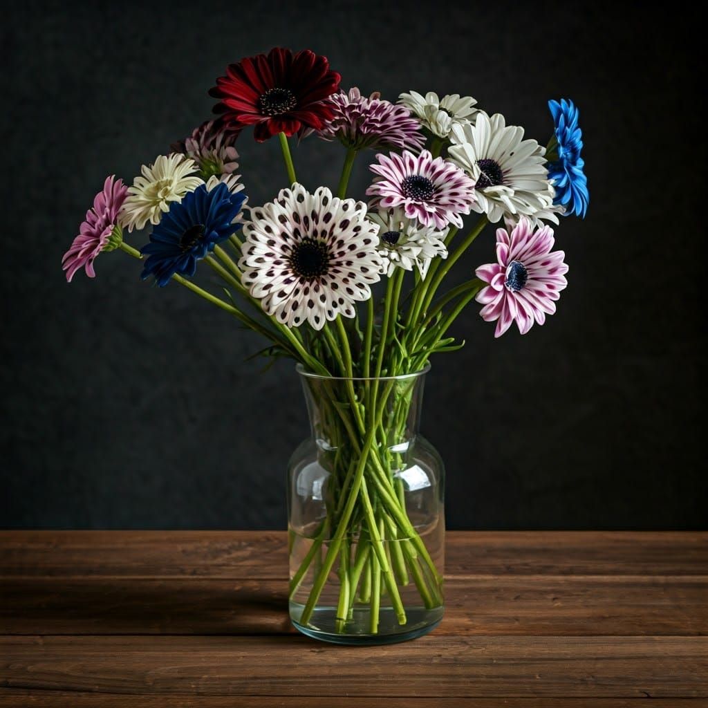 Elegant Daisies in Chiaroscuro Fine Art Style