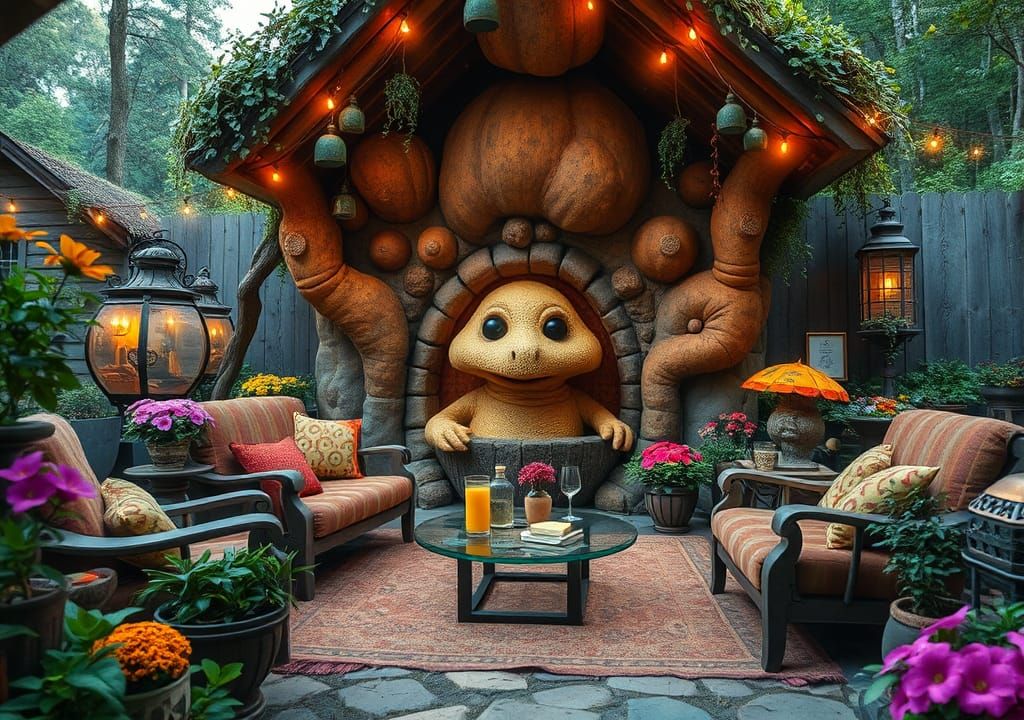 Mr. Spudknuckle Relaxing in His Outdoor Living Room