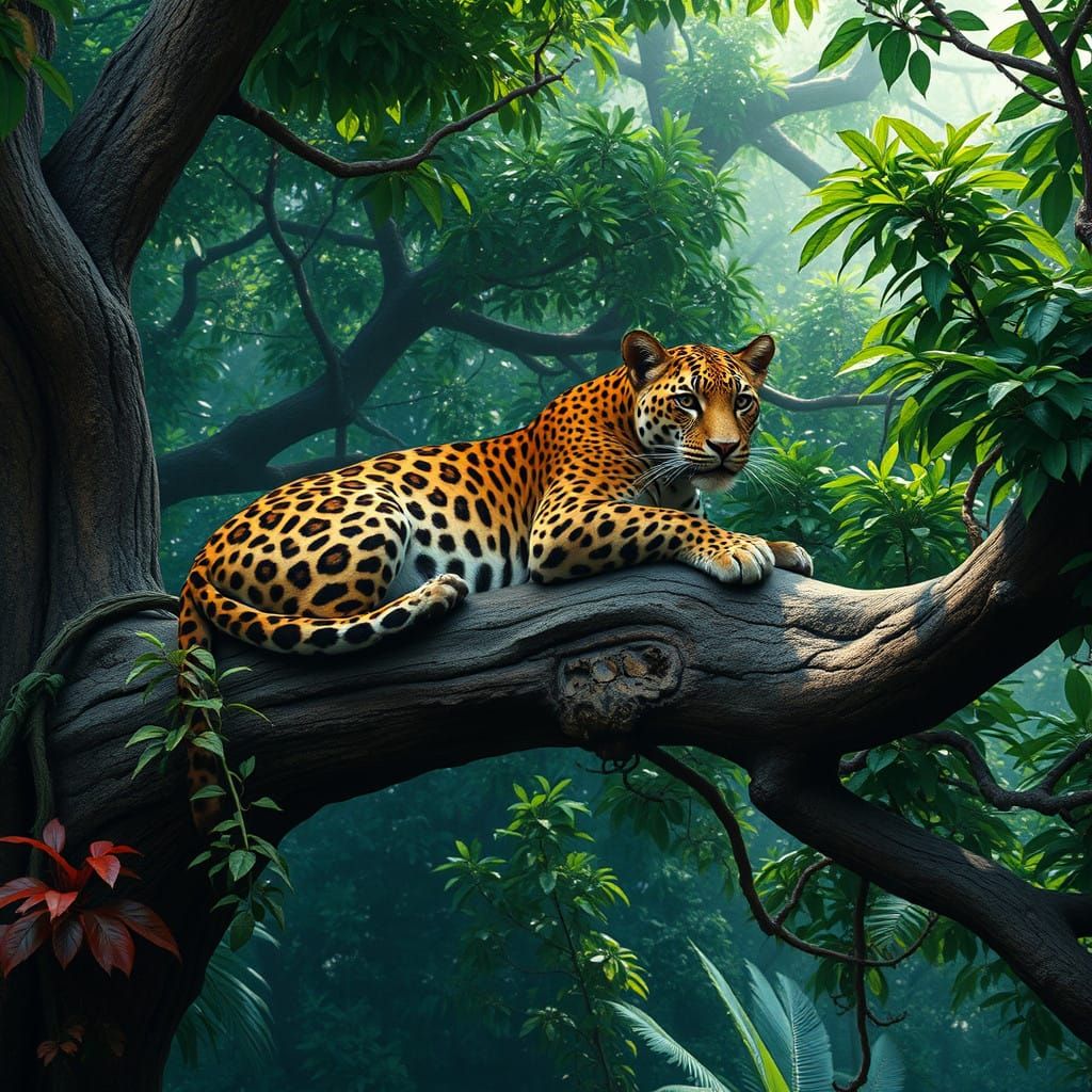 Surreal Tropical Jungle in Ultra-Realistic 16K Style