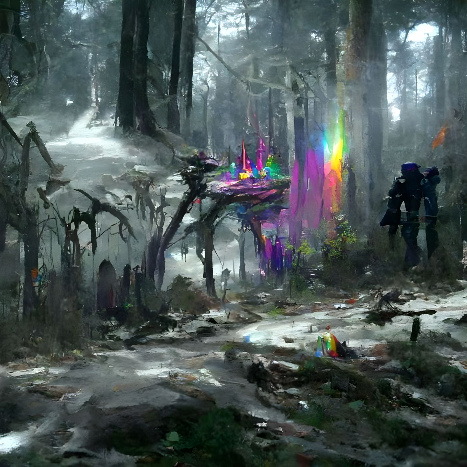 Rainbow Haunted Forest: Destiny-Style Concept Art