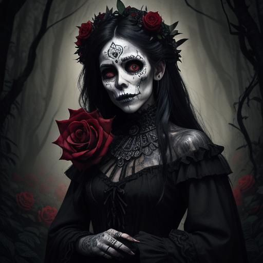 Vampire in Micronesian Forest: Dark Fantasy Portrait