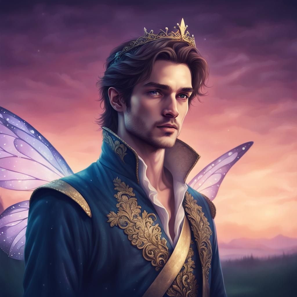 Very handsome man. beautiful feature. fairy prince. color gr...